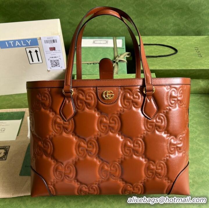 Good Product Gucci GG Matelasse leather medium tote 631685 brown