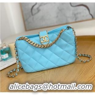 Top Quality Chanel SMALL HOBO BAG AS3476 Light Blue