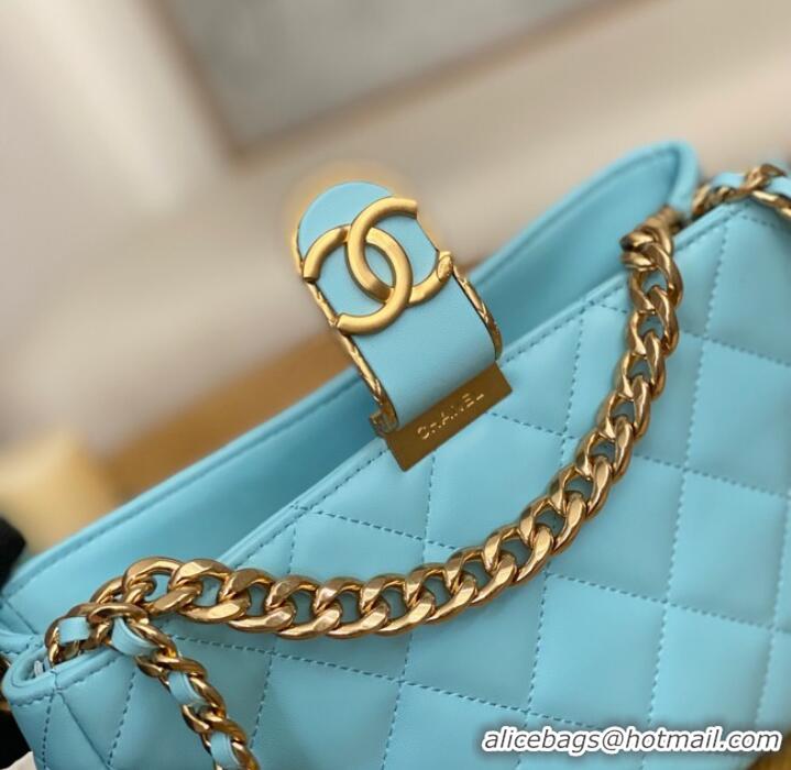 Top Quality Chanel SMALL HOBO BAG AS3476 Light Blue