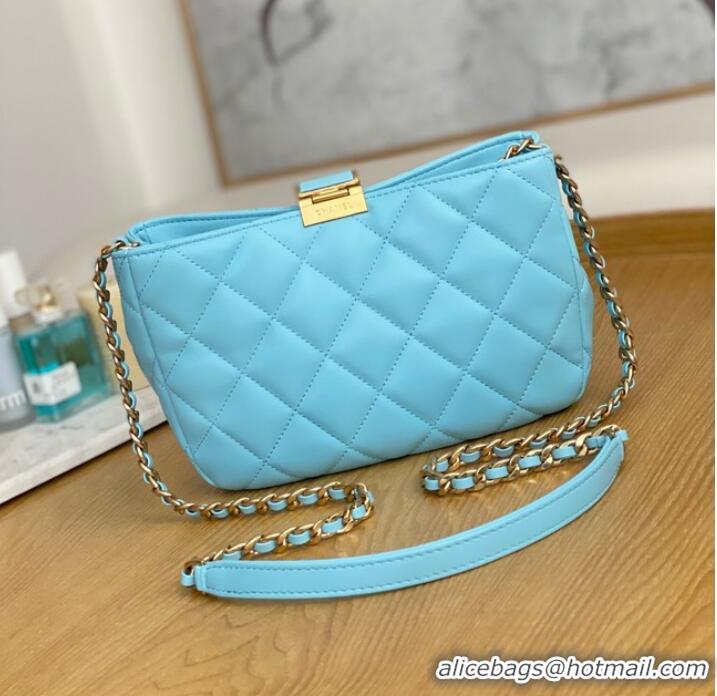 Top Quality Chanel SMALL HOBO BAG AS3476 Light Blue