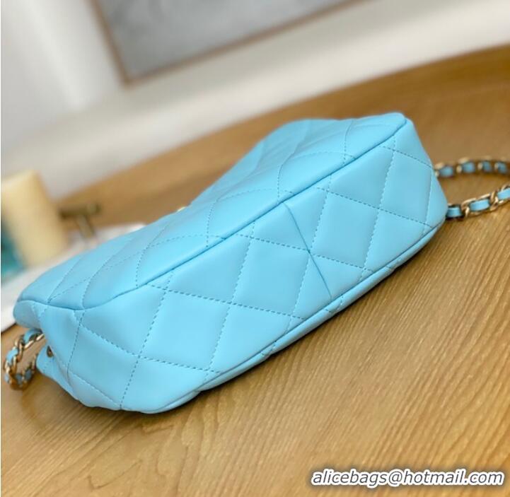 Top Quality Chanel SMALL HOBO BAG AS3476 Light Blue