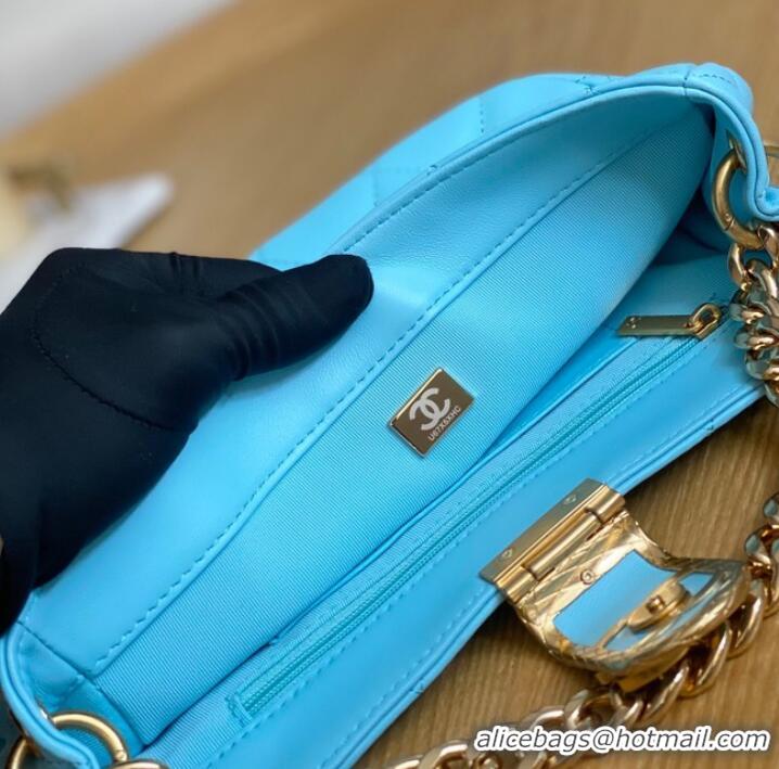 Top Quality Chanel SMALL HOBO BAG AS3476 Light Blue