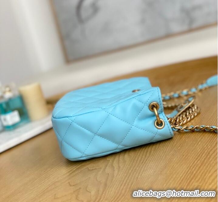 Top Quality Chanel SMALL HOBO BAG AS3476 Light Blue