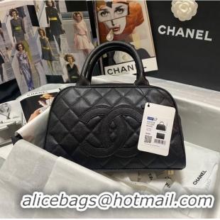 Famous Brand CHANEL Bowling Bag AS3034 black