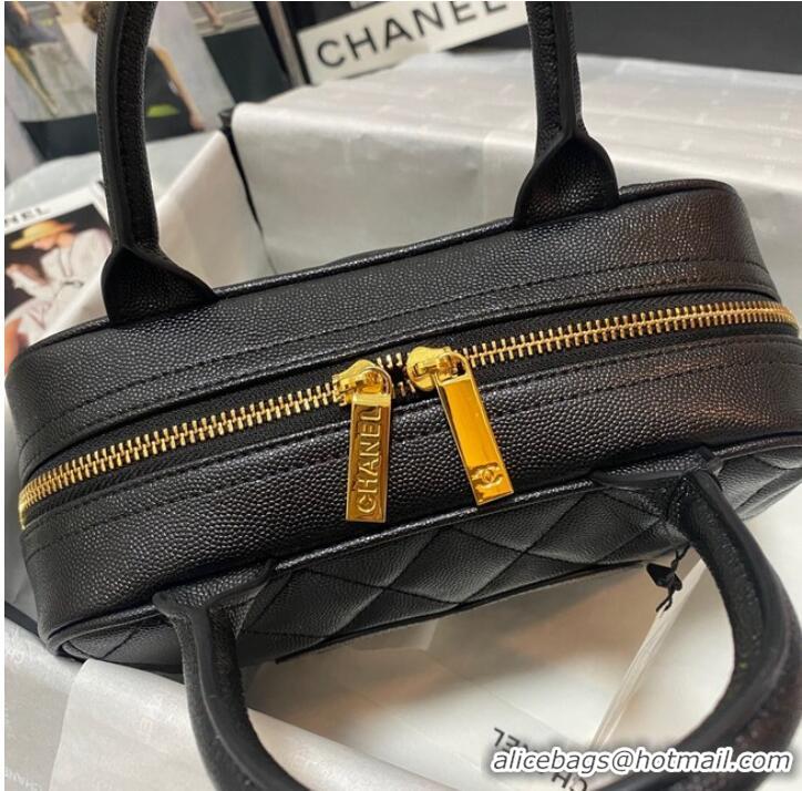 Famous Brand CHANEL Bowling Bag AS3034 black