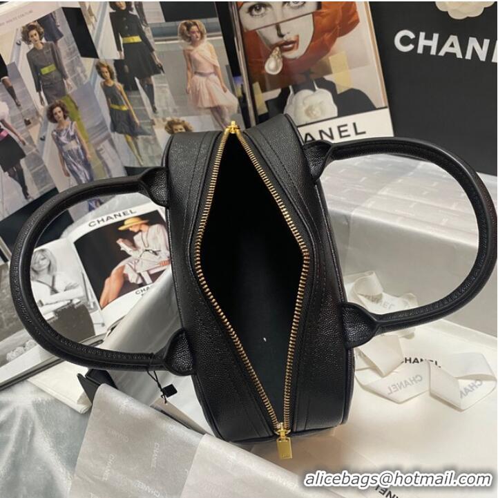 Famous Brand CHANEL Bowling Bag AS3034 black