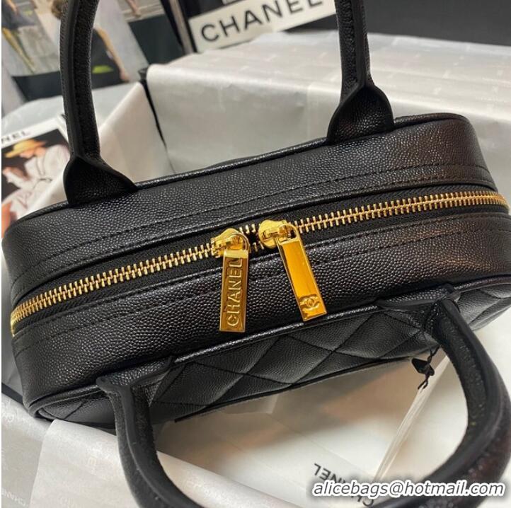 Famous Brand CHANEL Bowling Bag AS3034 black