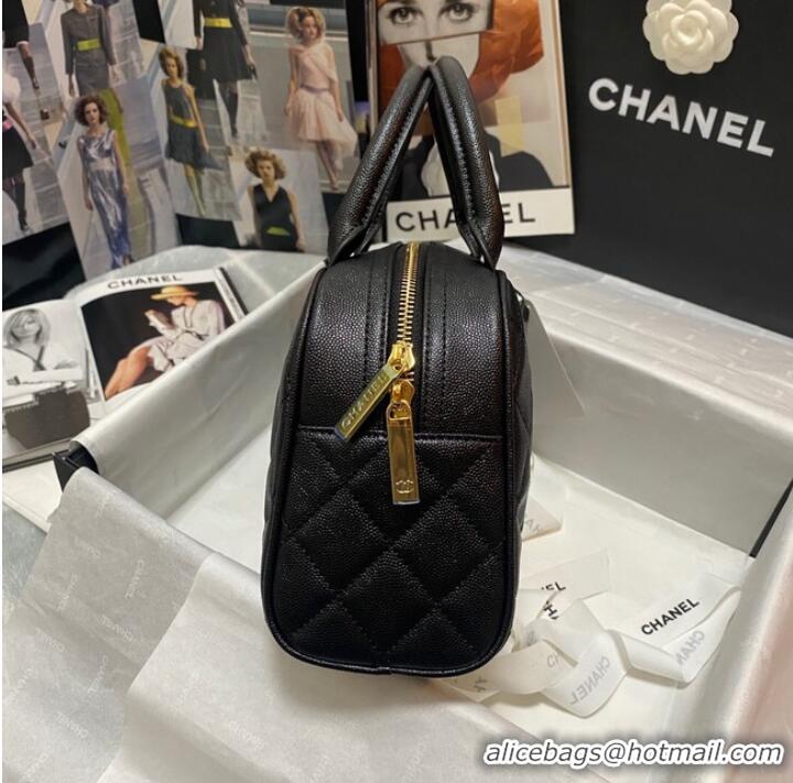 Famous Brand CHANEL Bowling Bag AS3034 black