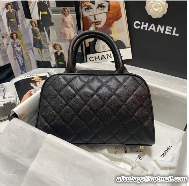 Famous Brand CHANEL Bowling Bag AS3034 black