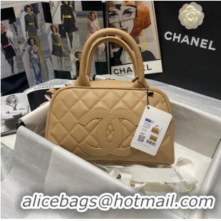 Well Crafted CHANEL Bowling Bag AS3034 apricot