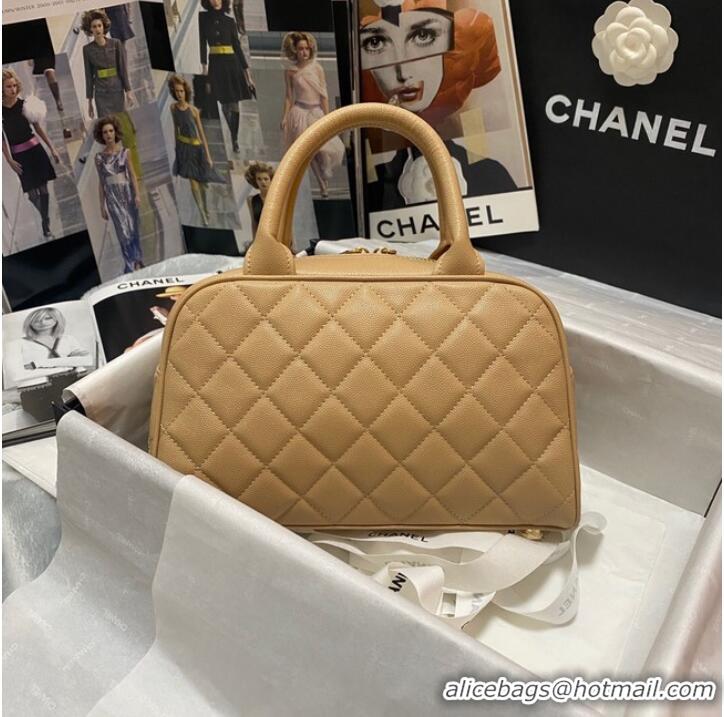 Well Crafted CHANEL Bowling Bag AS3034 apricot