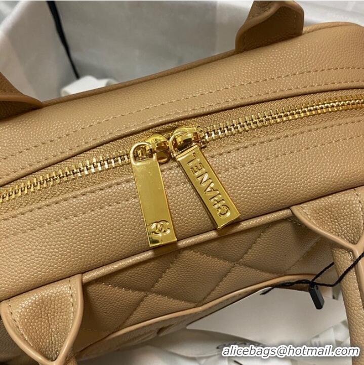 Well Crafted CHANEL Bowling Bag AS3034 apricot