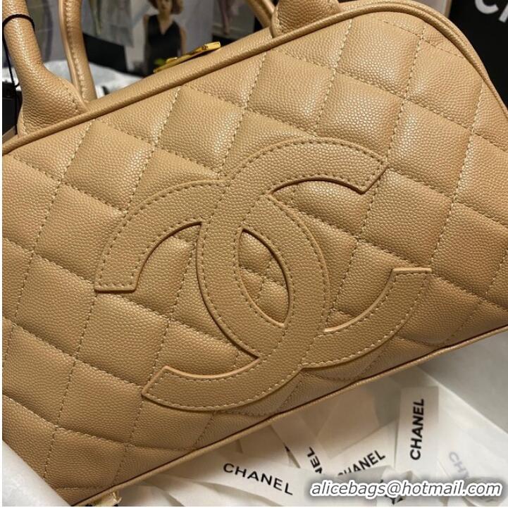 Well Crafted CHANEL Bowling Bag AS3034 apricot