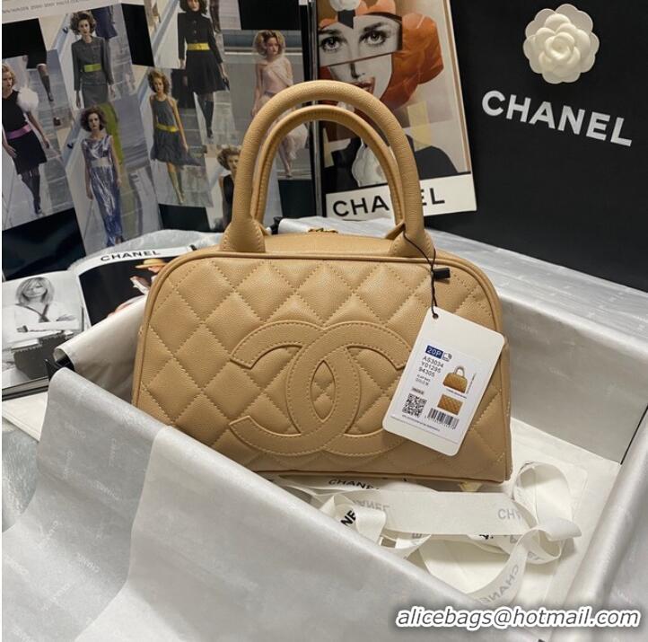 Well Crafted CHANEL Bowling Bag AS3034 apricot