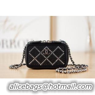 Best Luxury CHANEL SMALL VANITY WITH CHAIN AS2856 black