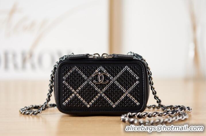 Best Luxury CHANEL SMALL VANITY WITH CHAIN AS2856 black