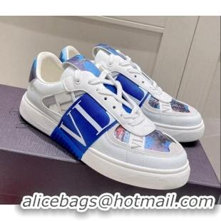 Popular Style Valentino VLTN Print Calfskin Low-top Sneakers Blue 062565