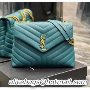 Trendy Design SAINT LAURENT LOULOU CHAIN BAG IN QUILTED Y LEATHER 487216 Lake blue