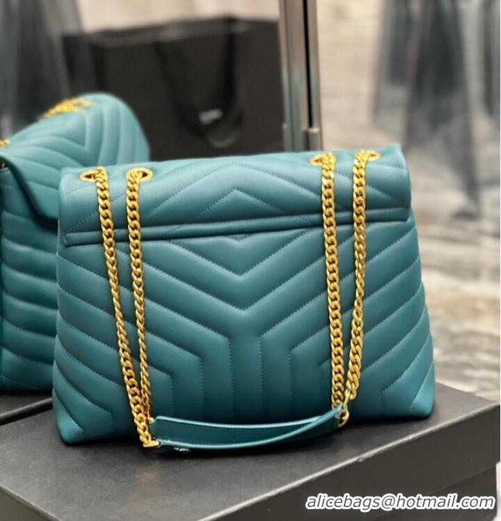 Trendy Design SAINT LAURENT LOULOU CHAIN BAG IN QUILTED Y LEATHER 487216 Lake blue