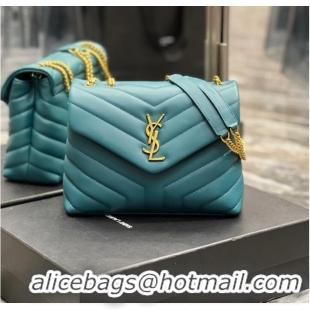 Top Grade SAINT LAURENT LOULOU SMALL CHAIN BAG IN QUILTED Y LEATHER 494699 green