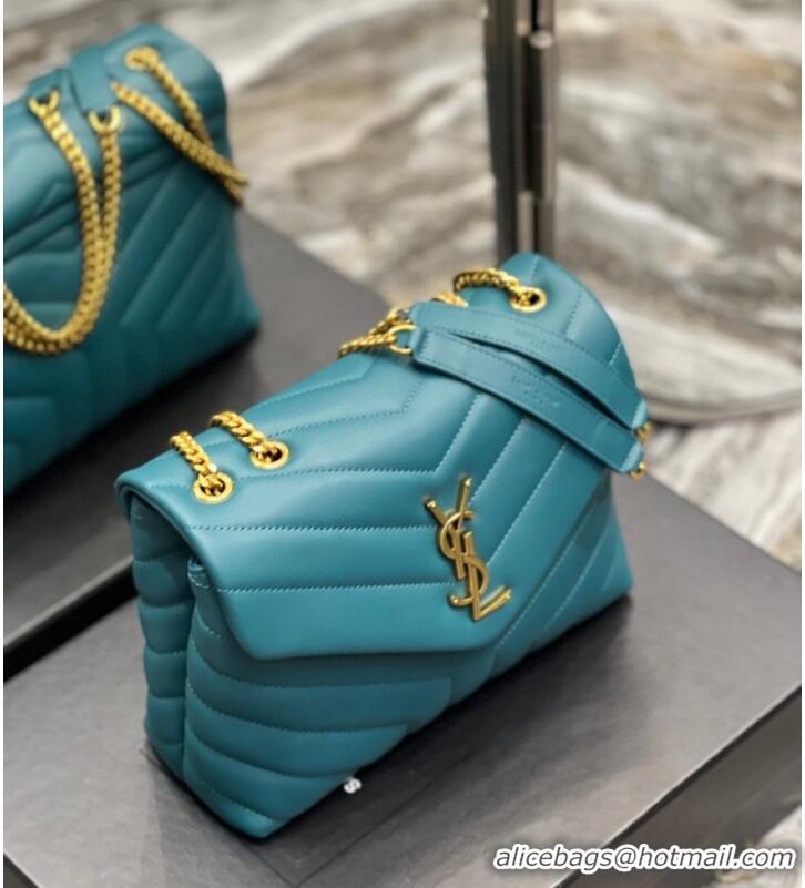 Top Grade SAINT LAURENT LOULOU SMALL CHAIN BAG IN QUILTED Y LEATHER 494699 green