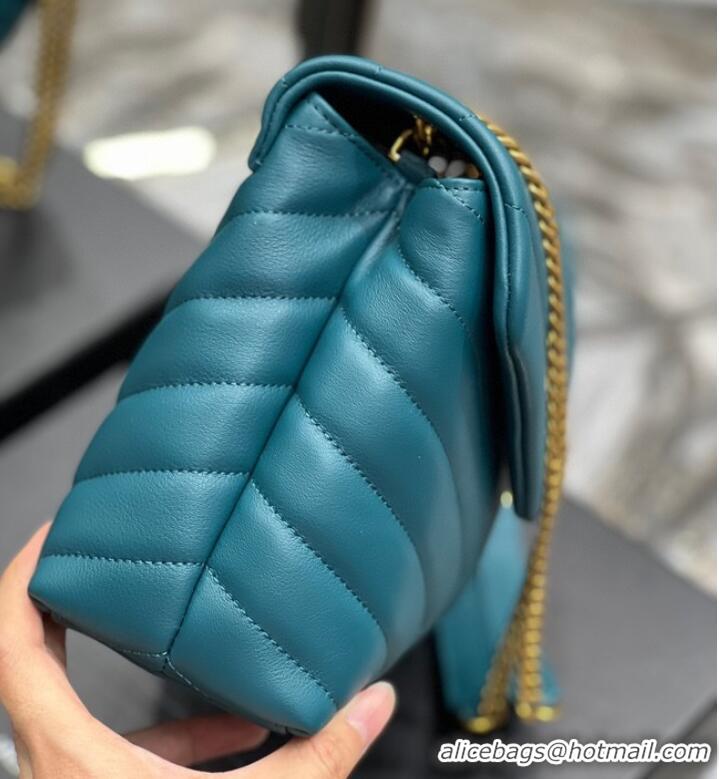 Top Grade SAINT LAURENT LOULOU SMALL CHAIN BAG IN QUILTED Y LEATHER 494699 green