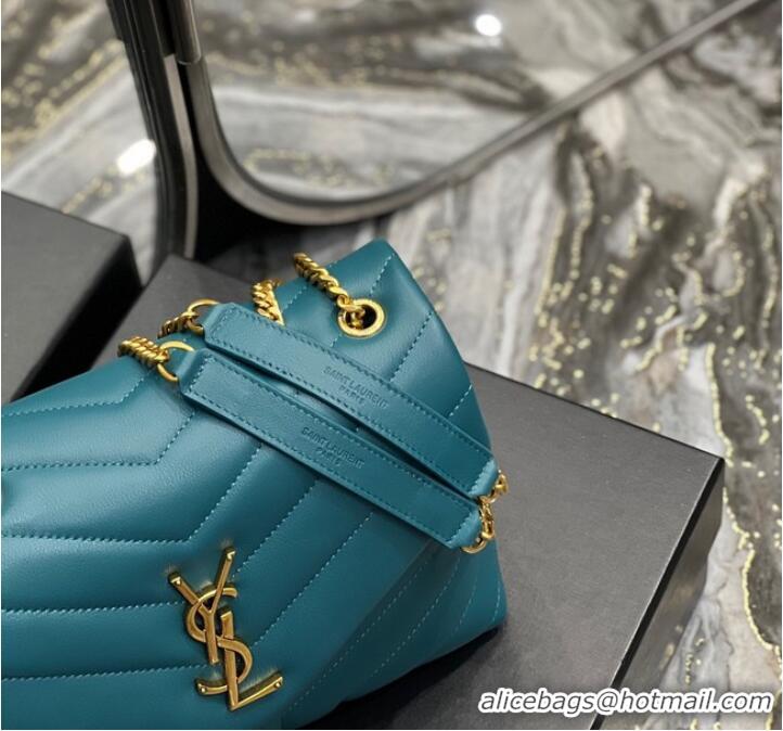 Top Grade SAINT LAURENT LOULOU SMALL CHAIN BAG IN QUILTED Y LEATHER 494699 green