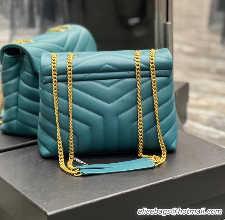 Top Grade SAINT LAURENT LOULOU SMALL CHAIN BAG IN QUILTED Y LEATHER 494699 green