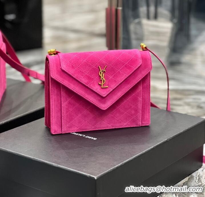 Unique Style SAINT LAURENT GABY MINI SATCHEL IN SUEDE 685574 MAGENTA PINK