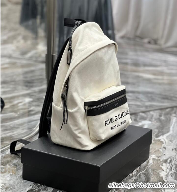 Unique Style SAINT LAUREN CITY BACKPACK IN ECONYL SMOOTH LEATHER AND NYLON 534967 BEIGE