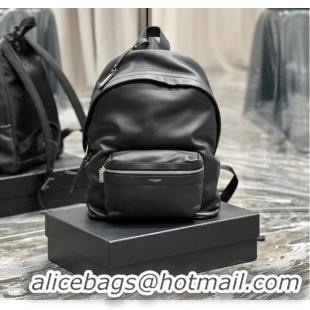 Top Quality SAINT LAUREN CITY BACKPACK IN LEATHER SMOOTH LEATHER 534967 black