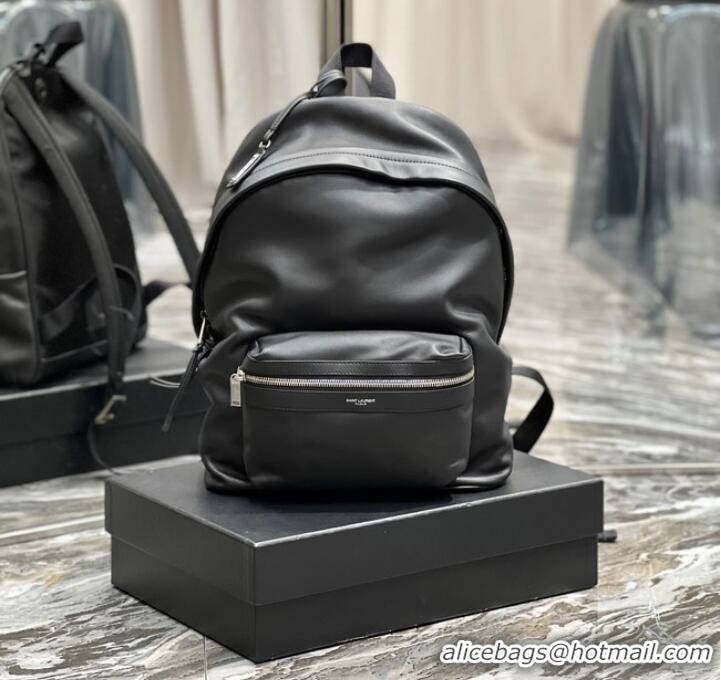 Top Quality SAINT LAUREN CITY BACKPACK IN LEATHER SMOOTH LEATHER 534967 black