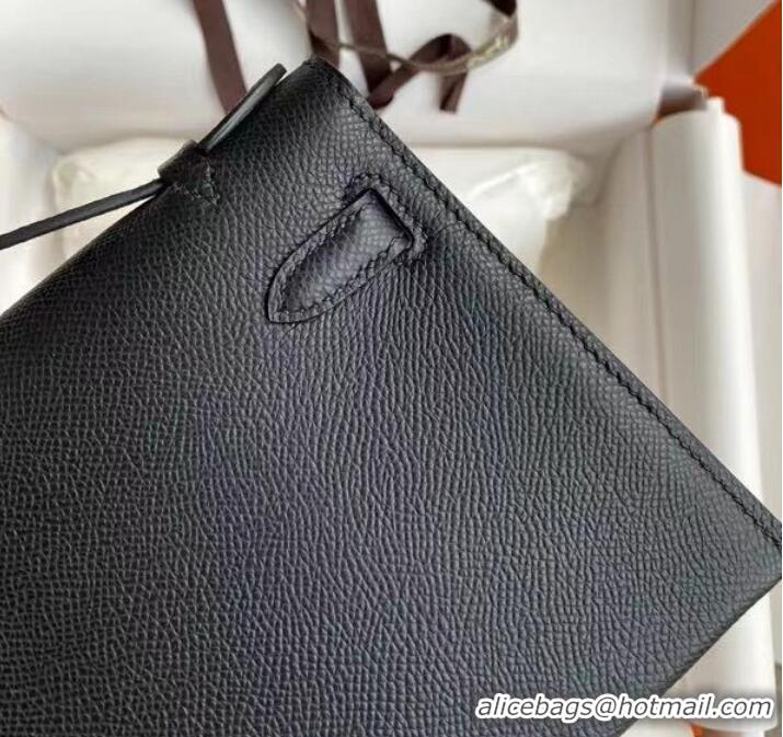 Buy Fashionable Hermes Kelly 22cm Tote Bag Original Leather KL22 Black Gold