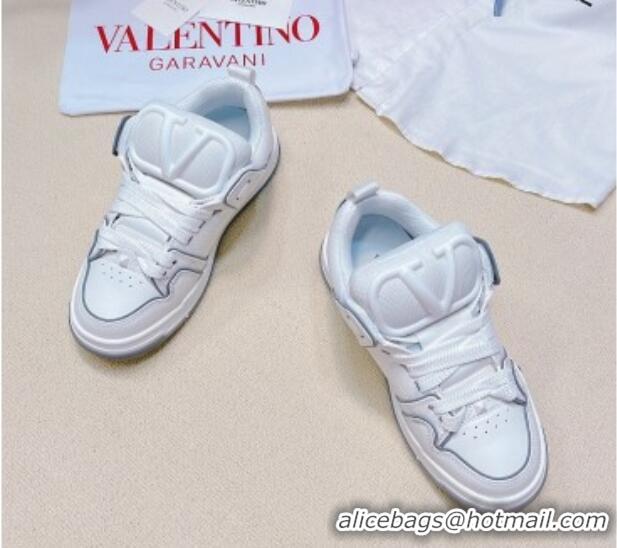 Durable Valentino Open Skate Calfskin Sneakers White Leather 072061