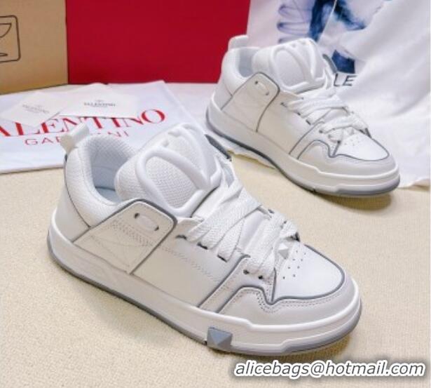 Durable Valentino Open Skate Calfskin Sneakers White Leather 072061