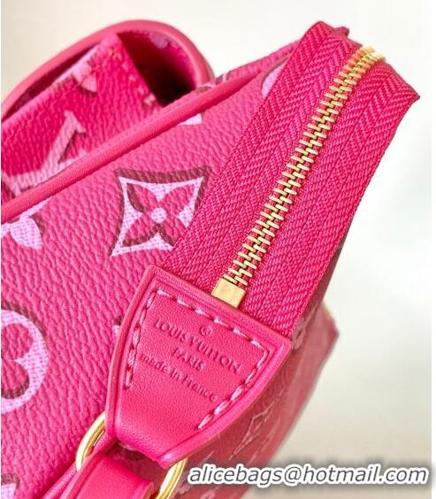 Top Grade Louis Vuitton Maxi Multi Pochette Accessoires Shoulder Bag in Monogram Canvas M46161 Fuchsia Pink 2022