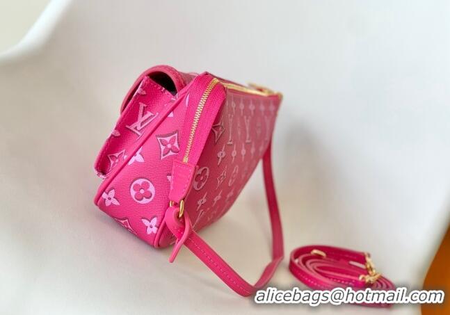 Top Grade Louis Vuitton Maxi Multi Pochette Accessoires Shoulder Bag in Monogram Canvas M46161 Fuchsia Pink 2022