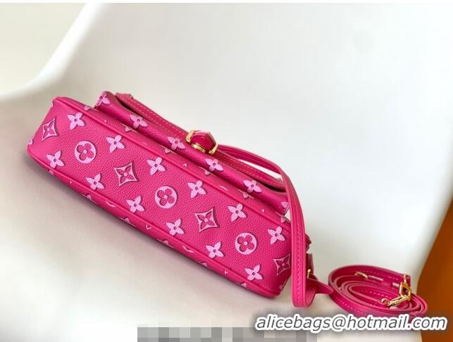 Top Grade Louis Vuitton Maxi Multi Pochette Accessoires Shoulder Bag in Monogram Canvas M46161 Fuchsia Pink 2022