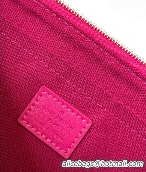 Top Grade Louis Vuitton Maxi Multi Pochette Accessoires Shoulder Bag in Monogram Canvas M46161 Fuchsia Pink 2022