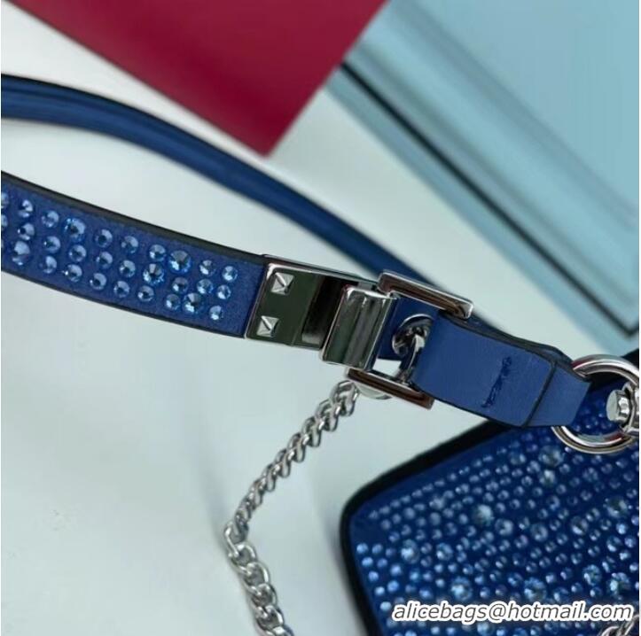 Promotional VALENTINO GARAVANI VSLING Shiny diamond Mini totebag XW2B1G9 Blue&silver-Tone Metal