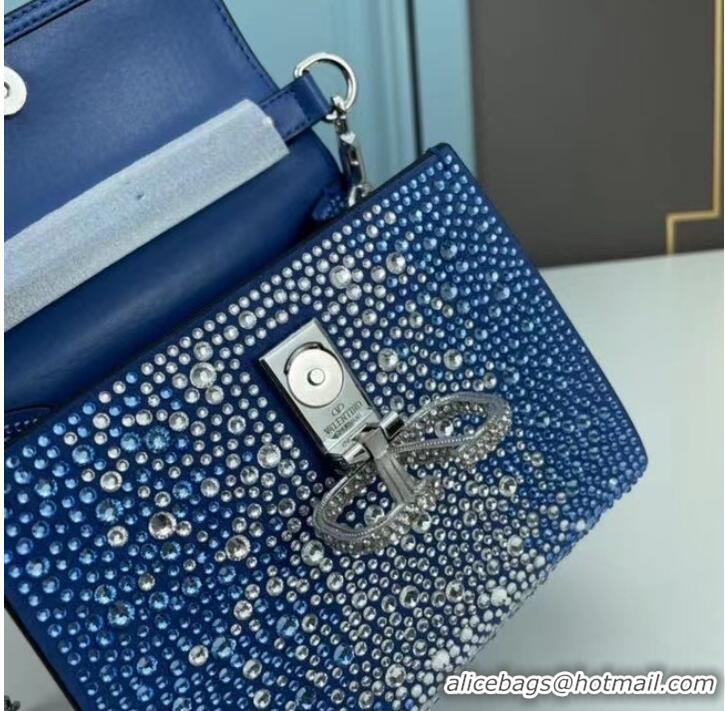 Promotional VALENTINO GARAVANI VSLING Shiny diamond Mini totebag XW2B1G9 Blue&silver-Tone Metal