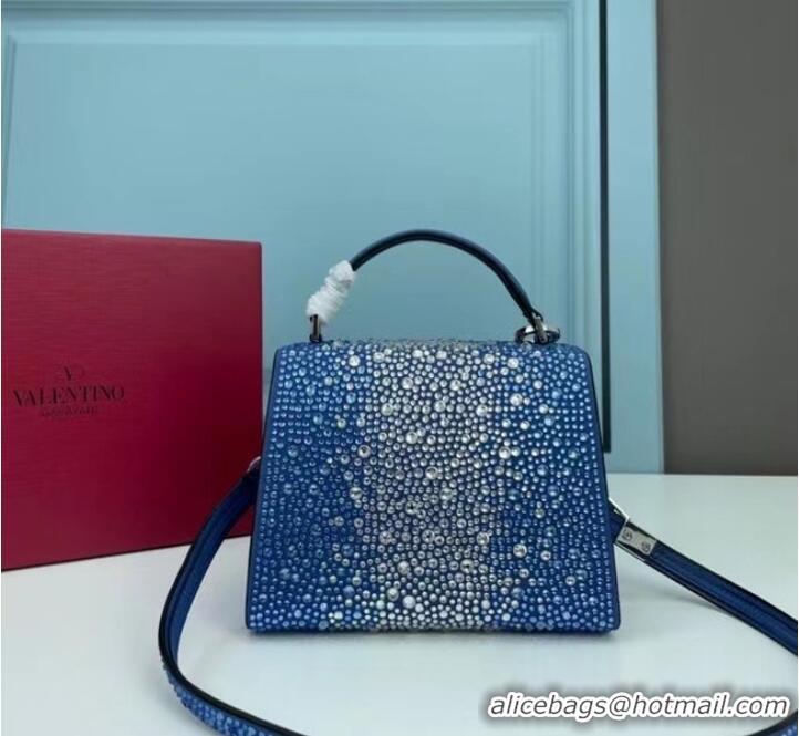 Promotional VALENTINO GARAVANI VSLING Shiny diamond Mini totebag XW2B1G9 Blue&silver-Tone Metal