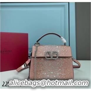 Good Product VALENTINO GARAVANI VSLING Shiny diamond Mini totebag XW2B1G9 pink&silver-Tone Metal