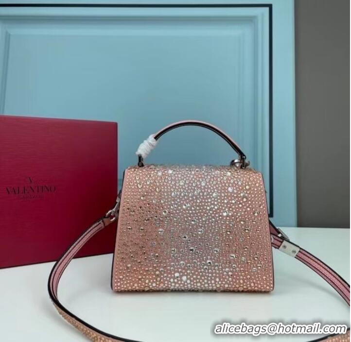 Good Product VALENTINO GARAVANI VSLING Shiny diamond Mini totebag XW2B1G9 pink&silver-Tone Metal