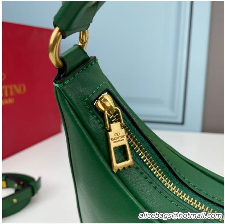 Top Quality VALENTINO GARAVANI STUD SIGN Calf Leather Hobo bag 1W2B0K69 green