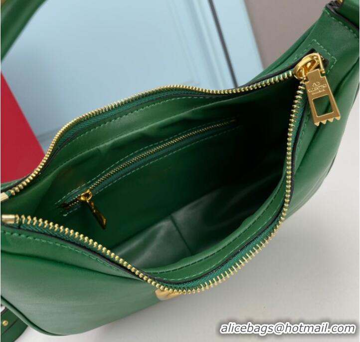 Top Quality VALENTINO GARAVANI STUD SIGN Calf Leather Hobo bag 1W2B0K69 green