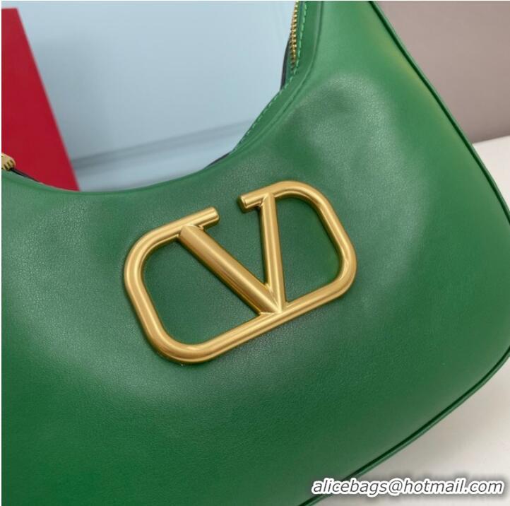 Top Quality VALENTINO GARAVANI STUD SIGN Calf Leather Hobo bag 1W2B0K69 green