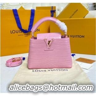 New Style Louis Vuitton crocodile skin CAPUCINES MINI M81190 pink