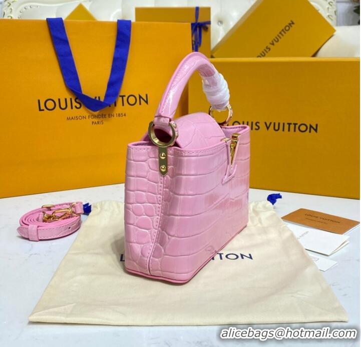 New Style Louis Vuitton crocodile skin CAPUCINES MINI M81190 pink