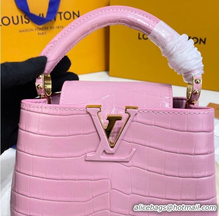 New Style Louis Vuitton crocodile skin CAPUCINES MINI M81190 pink